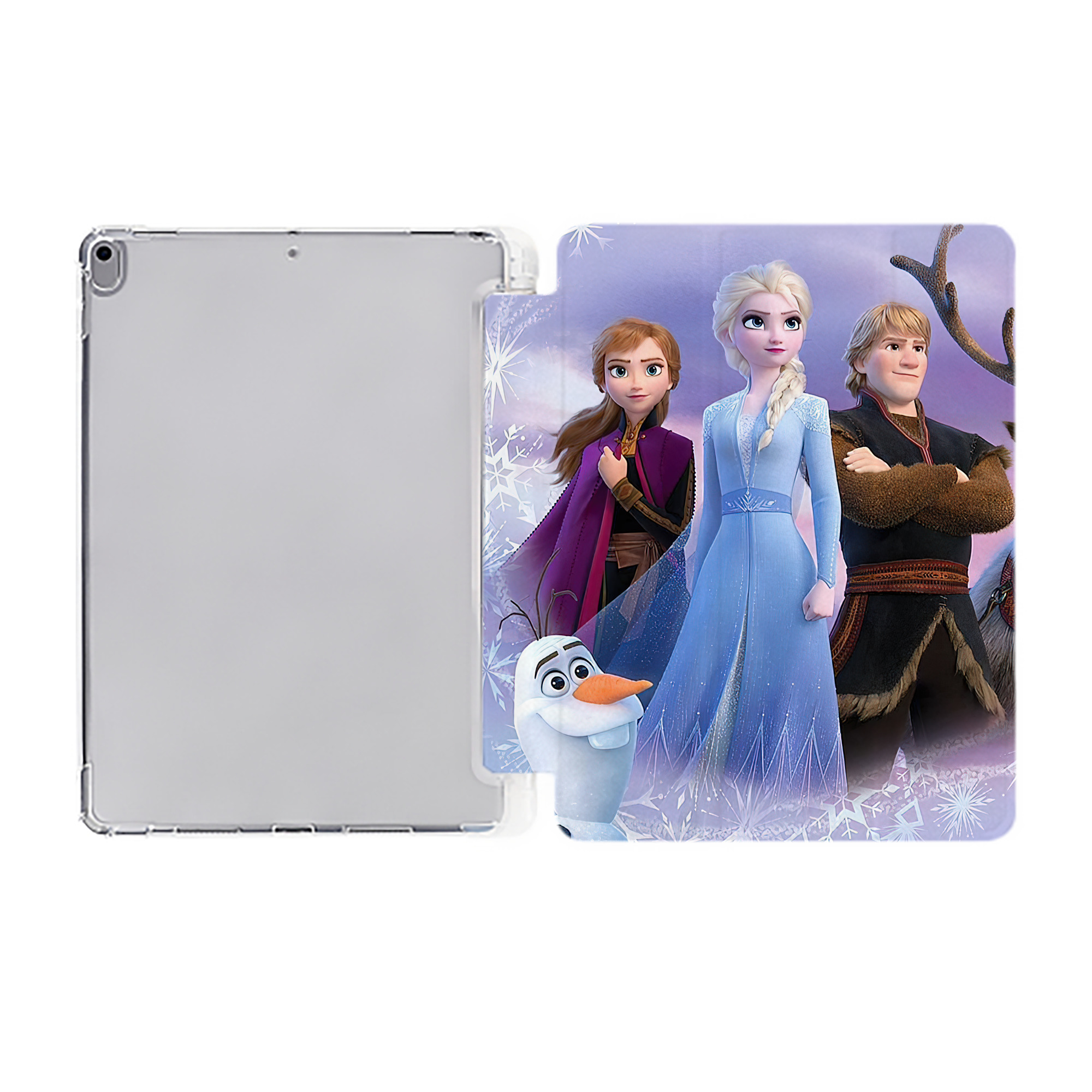 （画像用） アナと雪の女王 アンナ エルサ Frozen Anna Elsa IPad ケース ペン収納付き 三つ折りスタンド PUレザー×シリコン 対応機種9.5/10.5/10.9インチ